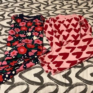 Floral and Heart Patterned Pajama Set
